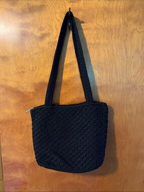 Y2K The Sak Classic Black Crochet Shoulder Bag